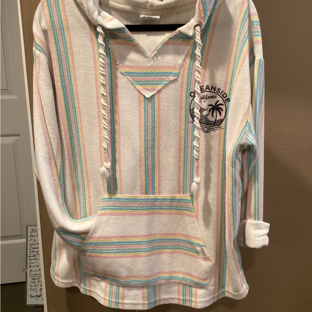 Bloom Pastel Striped Hoodie